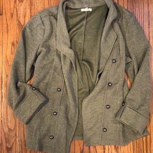 Olive Green 3/4 Sleeve Blazer Jacket